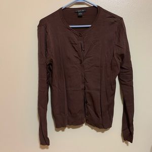 Brown cardigan sweater